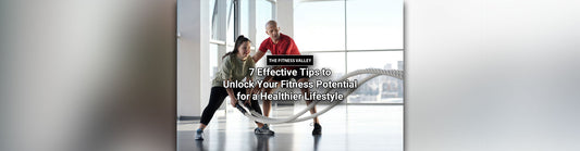 Illustration of a person engaging in fitness activities, representing the 7 effective tips to unlock your fitness potential for a healthier lifestyle.