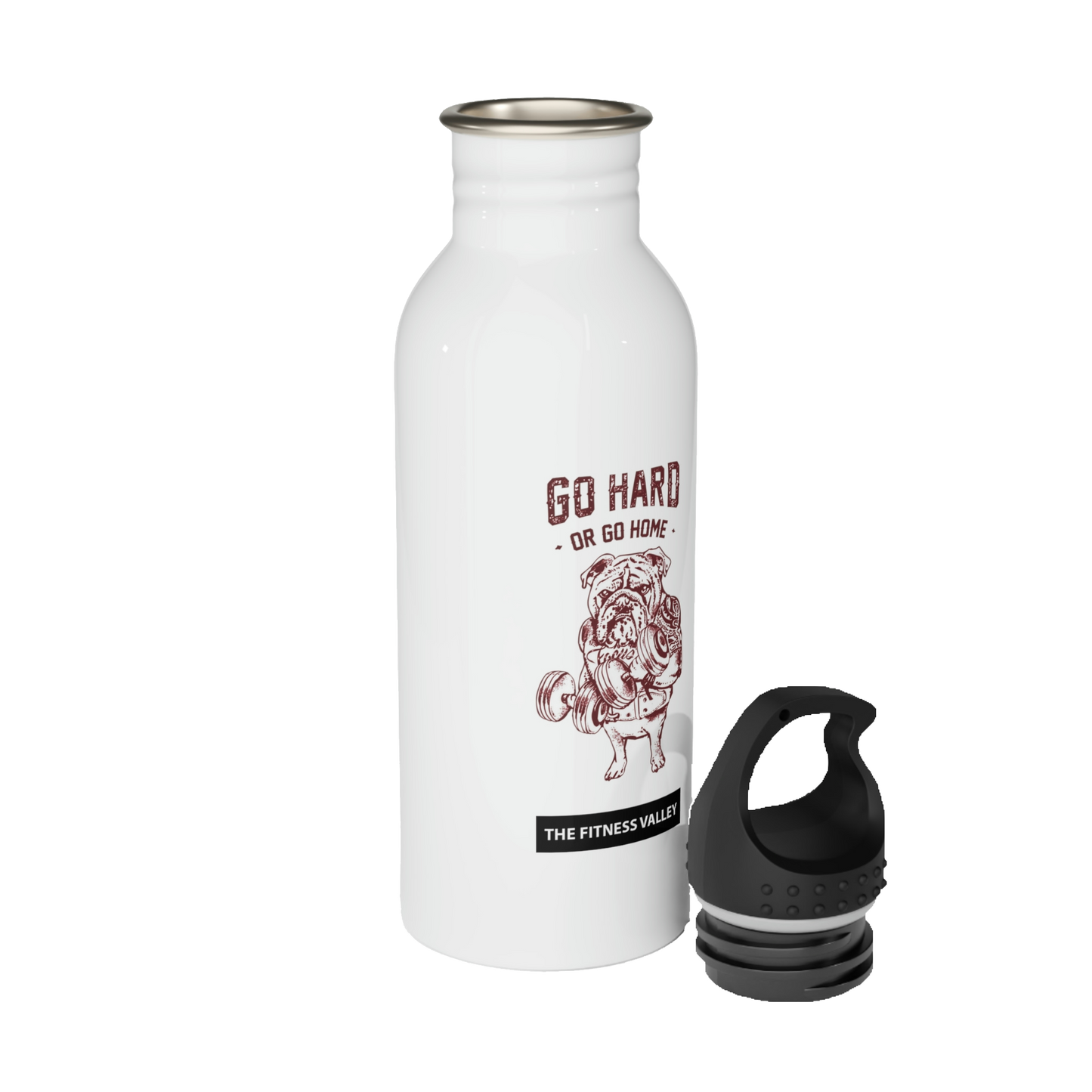 The Fitness Valley Go Hard Or Go Home Stainless Water Bottle